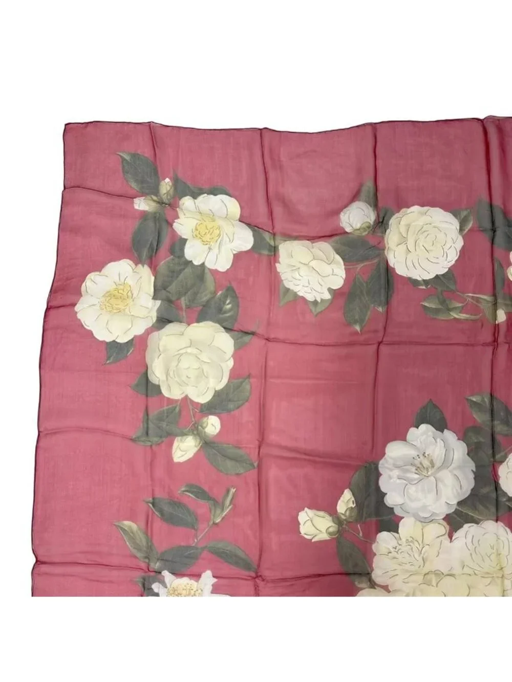 Chanel Scarf Silk Extra Large Camellia Pattern